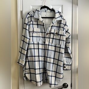 Maurices Blue and White Plaid Shacket